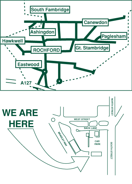 Map of routes to access the practice area